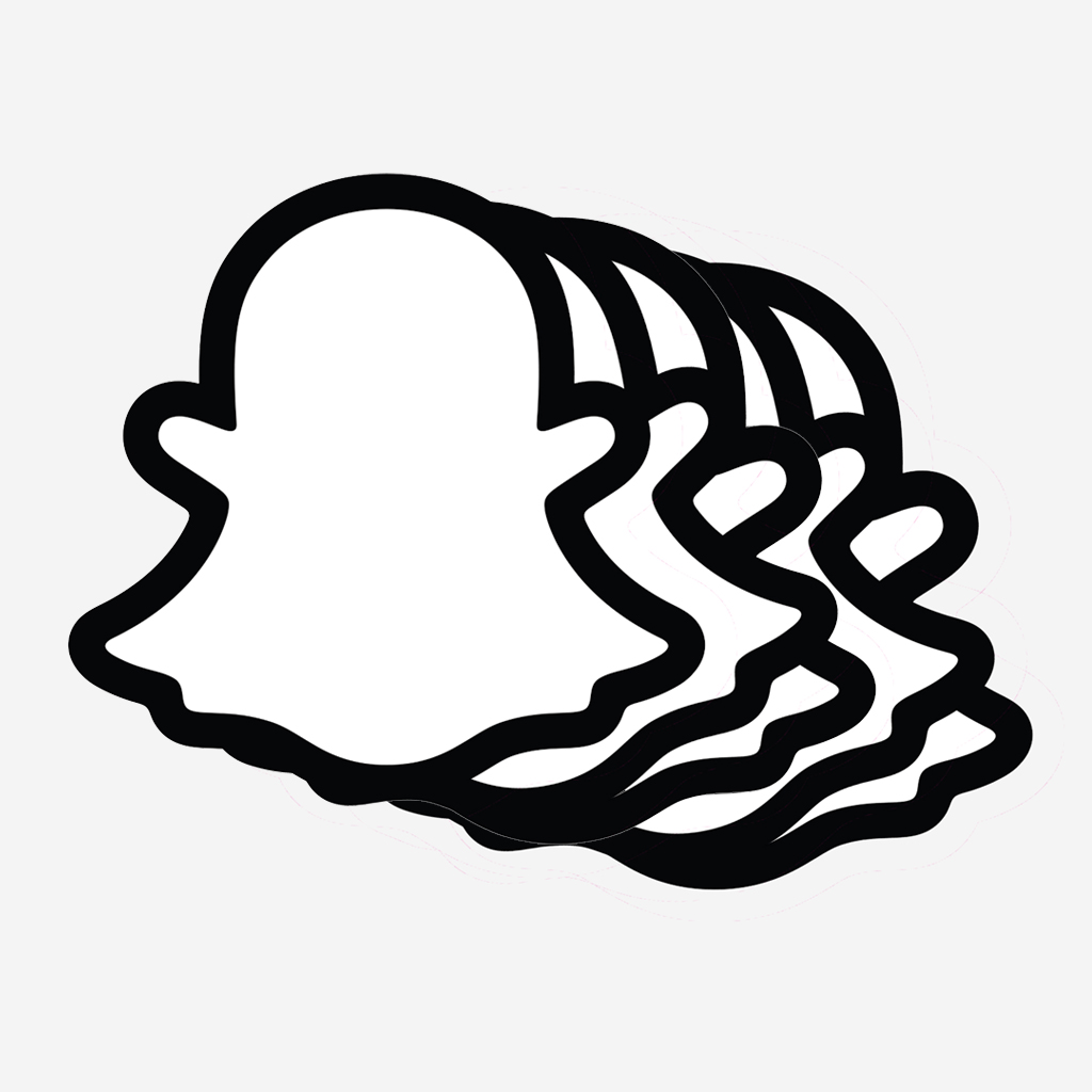 Snapchat Diecut Gloss Vinyl Stickers (pk5)